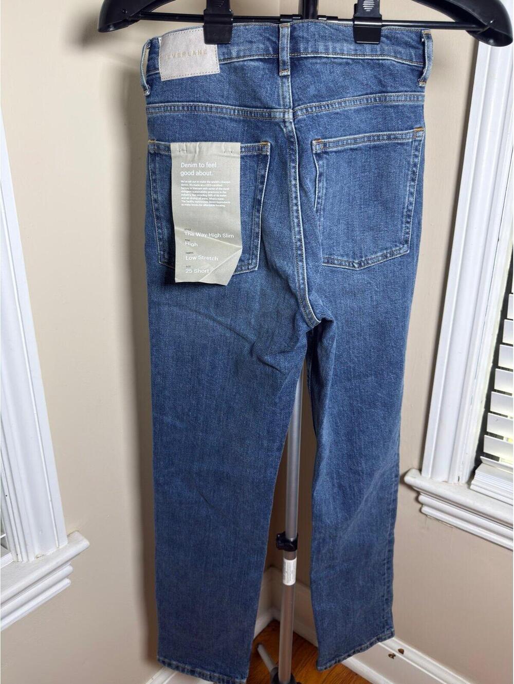 Everlane The Way High Slim Jeans 25 Short NWT High Rise Low Stretch Denim - Picture 2 of 7